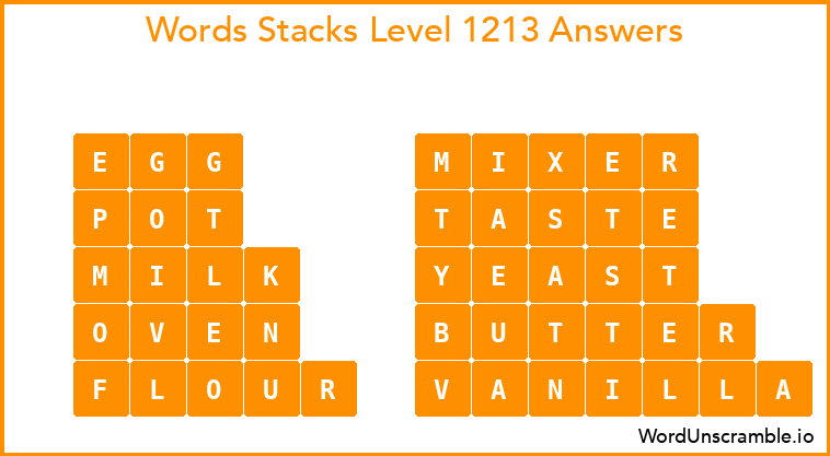 Word Stacks Level 1213 Answers