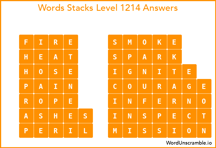 Word Stacks Level 1214 Answers