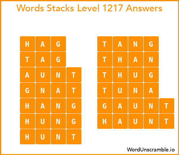 Word Stacks Level 1217 Answers