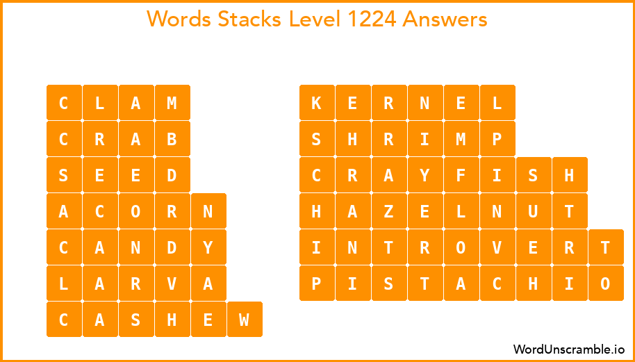Word Stacks Level 1224 Answers
