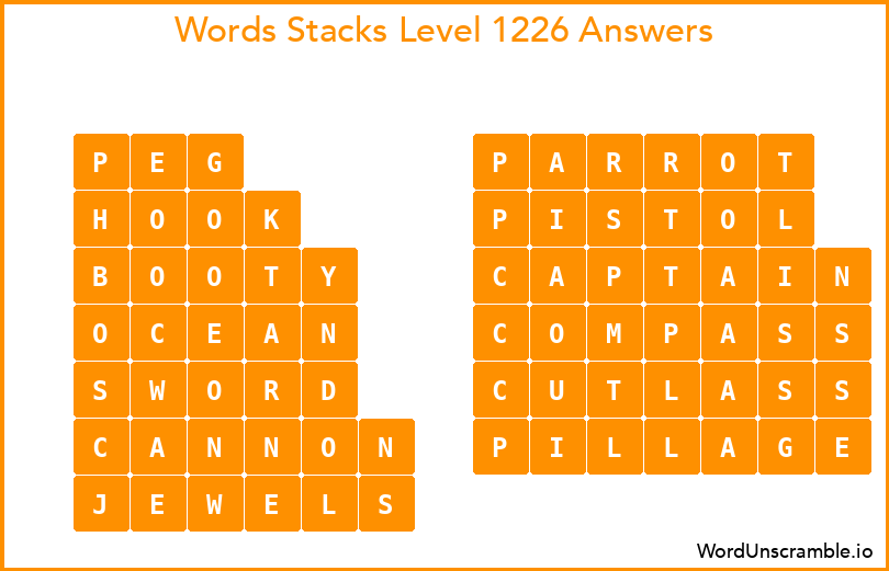 Word Stacks Level 1226 Answers