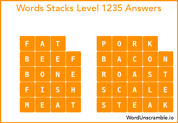 Word Stacks Level 1235 Answers
