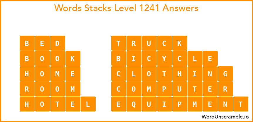 Word Stacks Level 1241 Answers