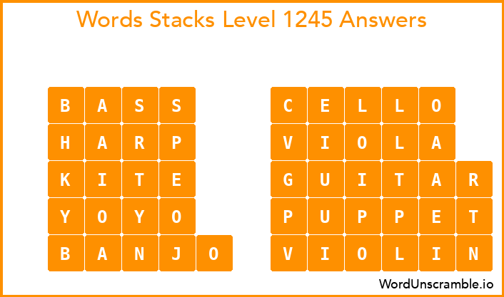 Word Stacks Level 1245 Answers