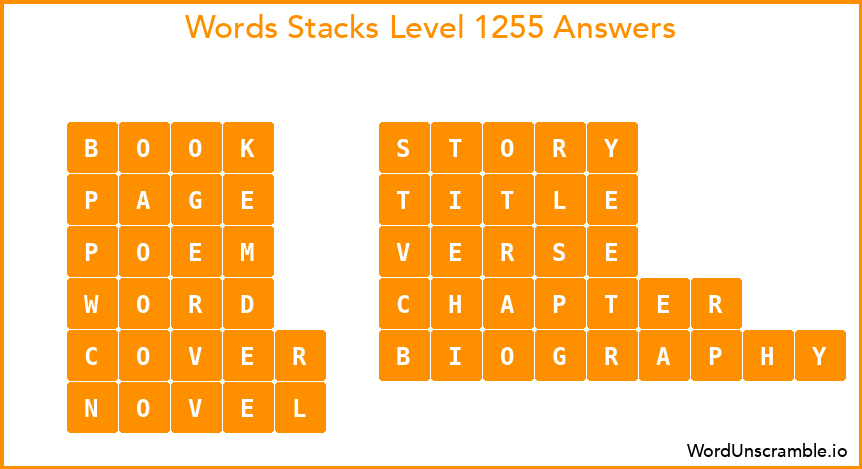 Word Stacks Level 1255 Answers