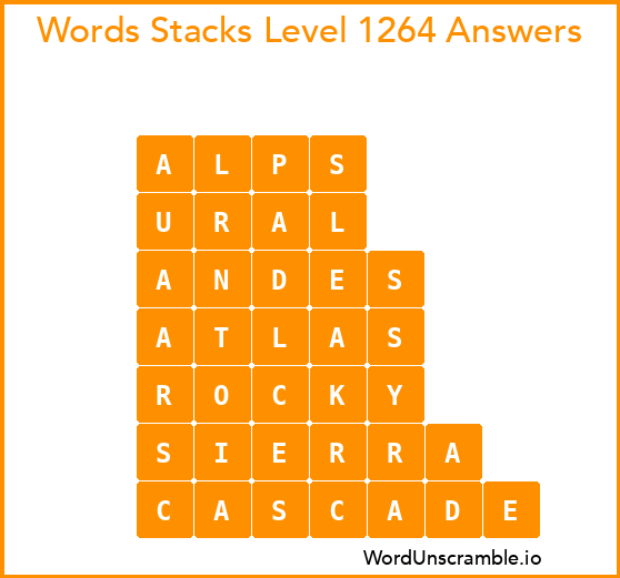 Word Stacks Level 1264 Answers