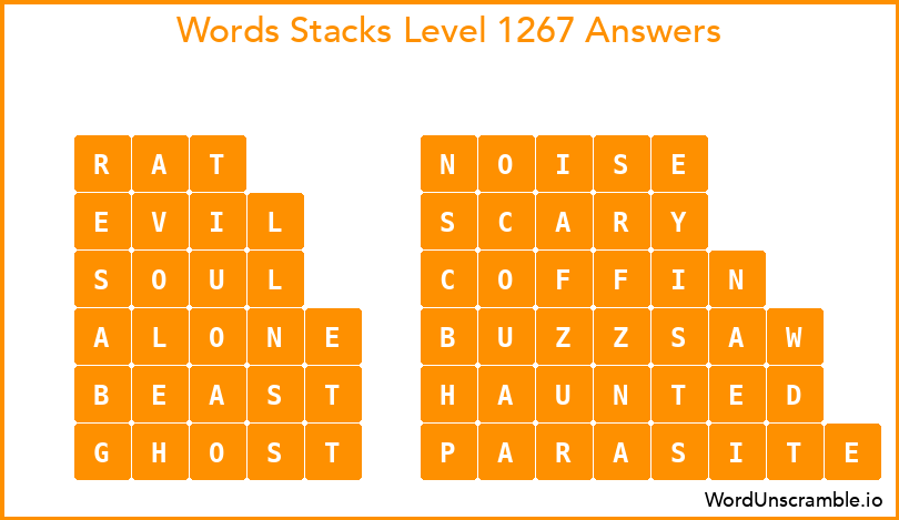 Word Stacks Level 1267 Answers