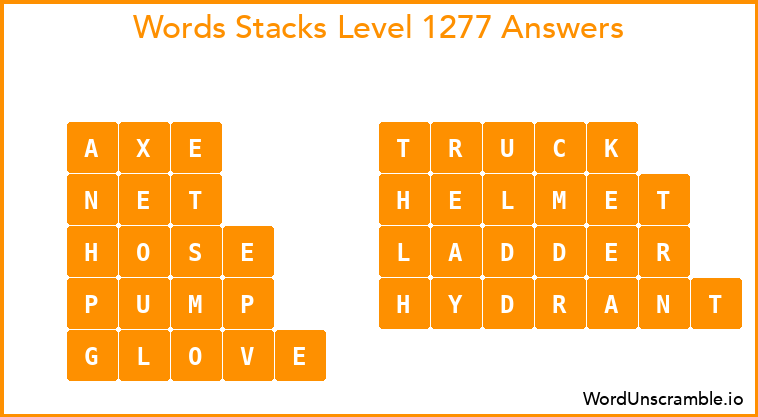 Word Stacks Level 1277 Answers