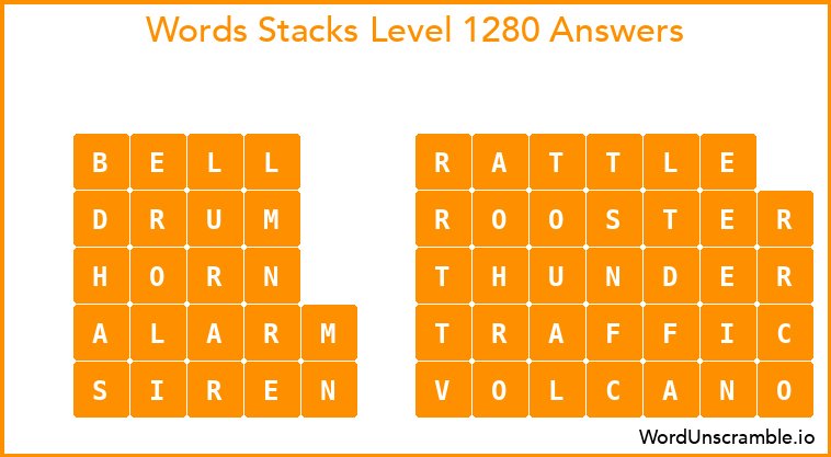 Word Stacks Level 1280 Answers
