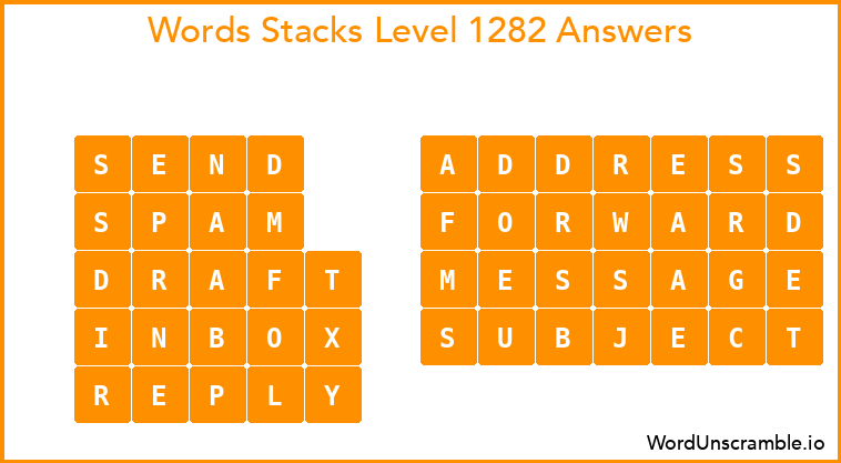 Word Stacks Level 1282 Answers