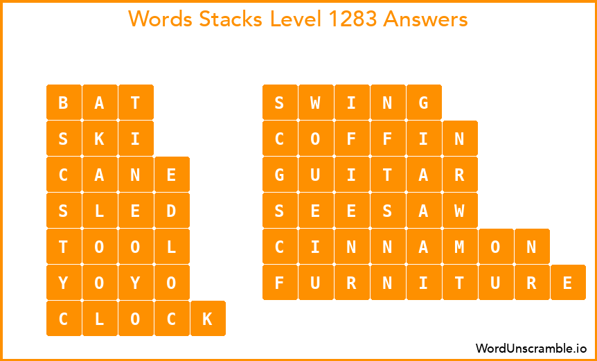 Word Stacks Level 1283 Answers