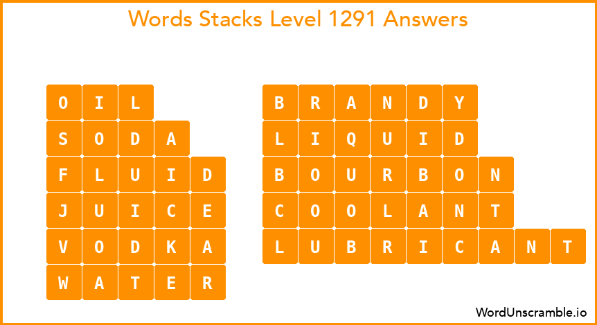 Word Stacks Level 1291 Answers
