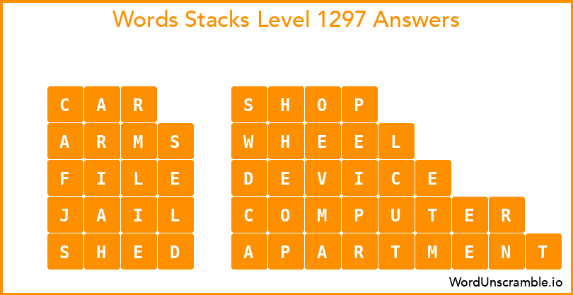 Word Stacks Level 1297 Answers
