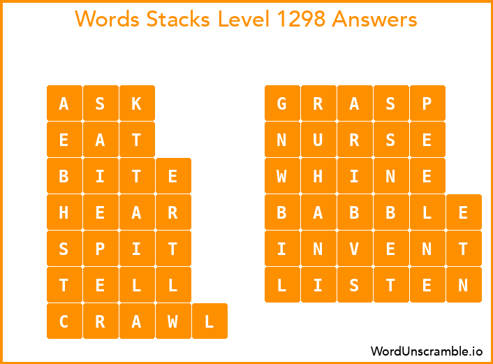 Word Stacks Level 1298 Answers