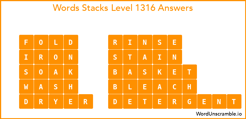 Word Stacks Level 1316 Answers