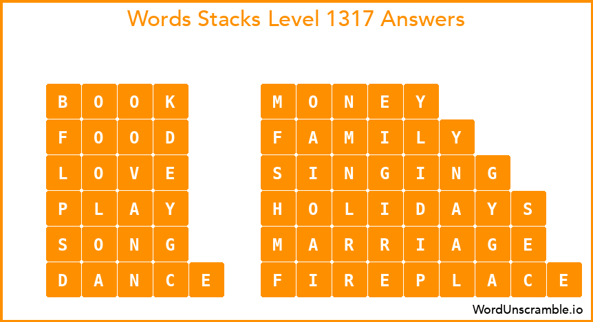 Word Stacks Level 1317 Answers
