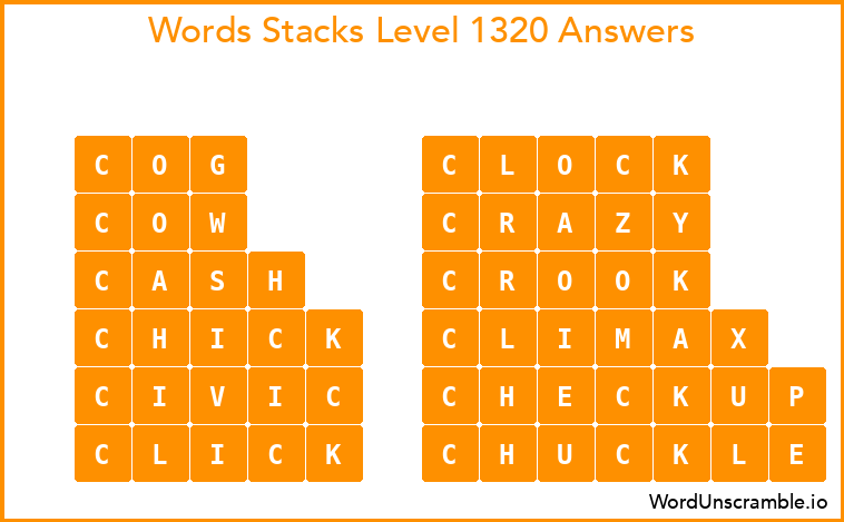 Word Stacks Level 1320 Answers