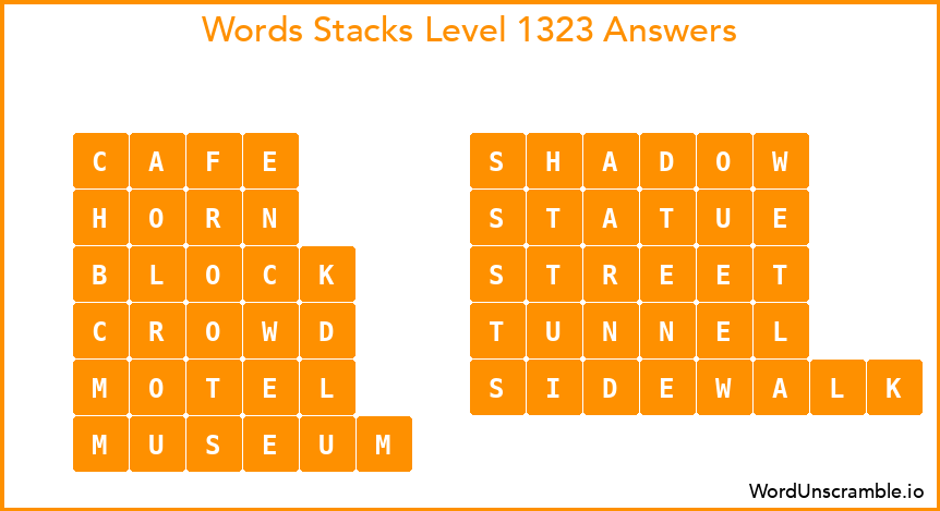 Word Stacks Level 1323 Answers