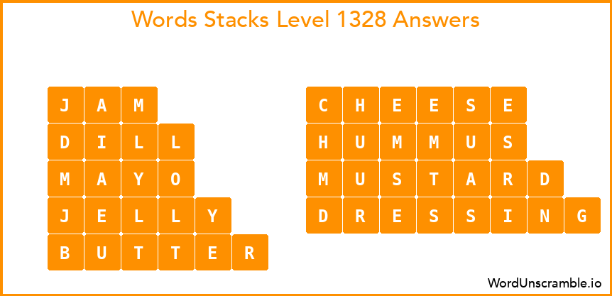 Word Stacks Level 1328 Answers