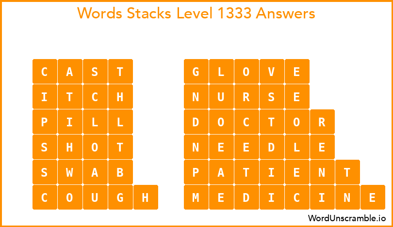 Word Stacks Level 1333 Answers