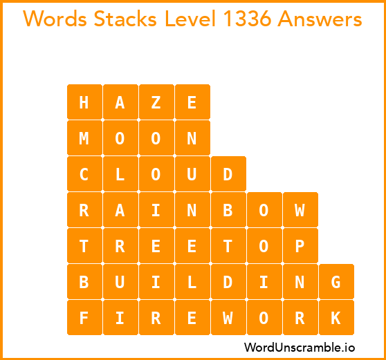 Word Stacks Level 1336 Answers