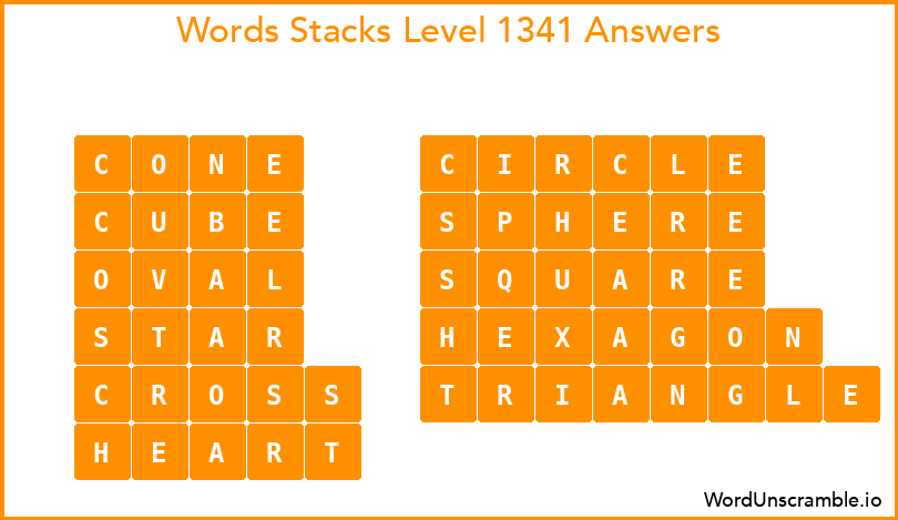 Word Stacks Level 1341 Answers