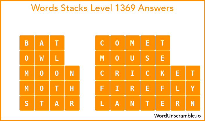Word Stacks Level 1369 Answers