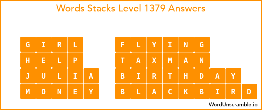 Word Stacks Level 1379 Answers