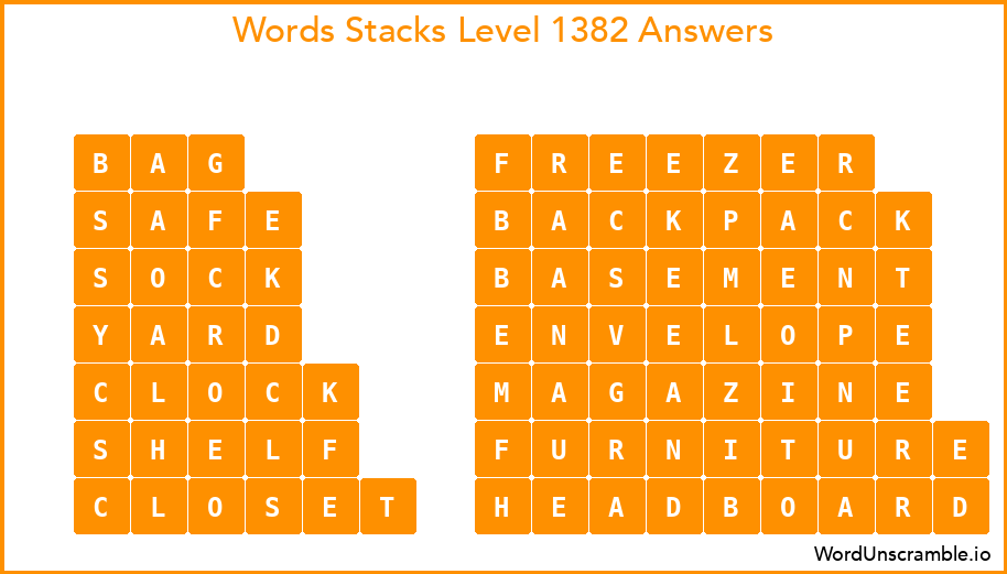 Word Stacks Level 1382 Answers