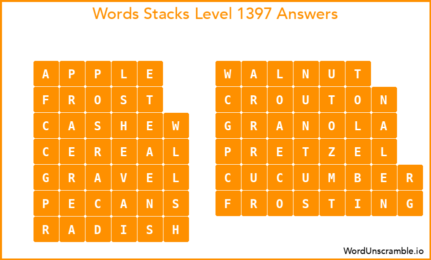 Word Stacks Level 1397 Answers