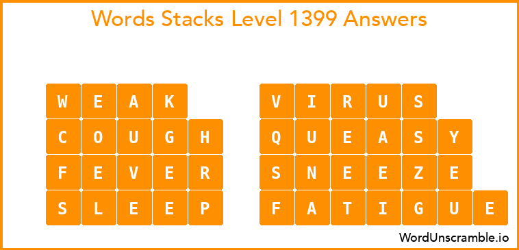 Word Stacks Level 1399 Answers