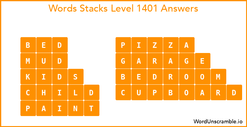 Word Stacks Level 1401 Answers
