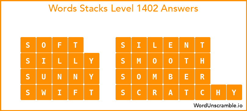 Word Stacks Level 1402 Answers