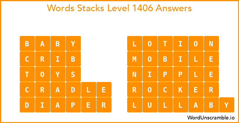 Word Stacks Level 1406 Answers