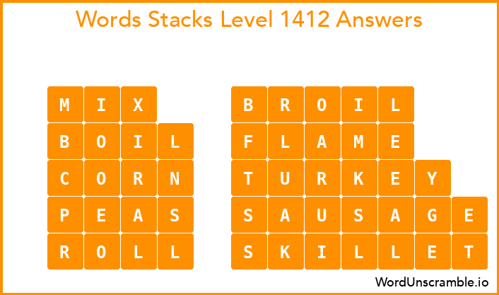 Word Stacks Level 1412 Answers