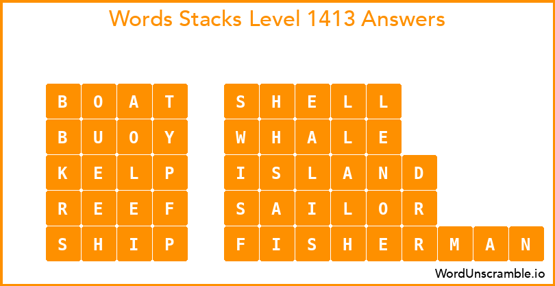Word Stacks Level 1413 Answers