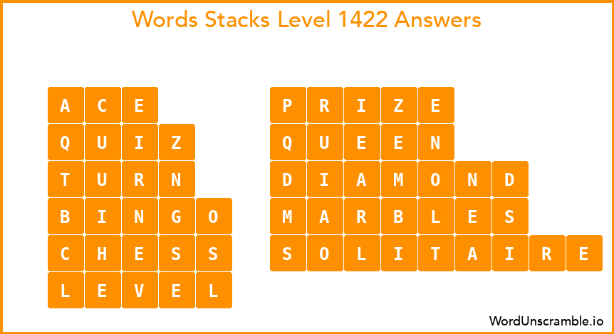 Word Stacks Level 1422 Answers