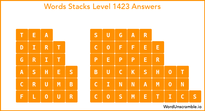 Word Stacks Level 1423 Answers
