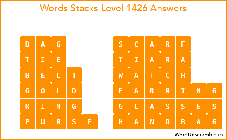 Word Stacks Level 1426 Answers