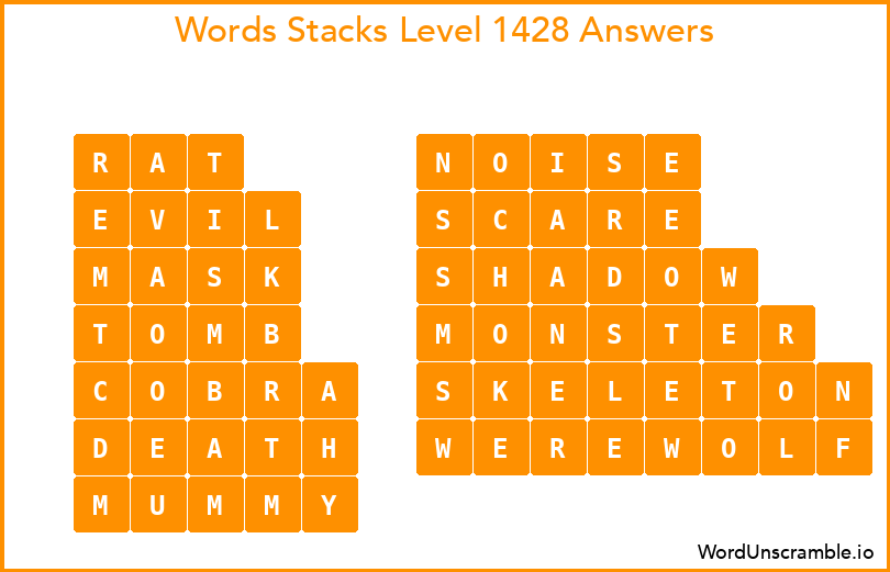 Word Stacks Level 1428 Answers