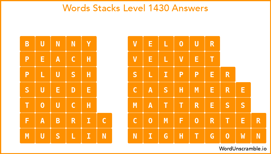 Word Stacks Level 1430 Answers