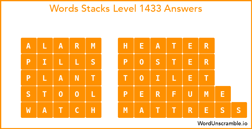Word Stacks Level 1433 Answers