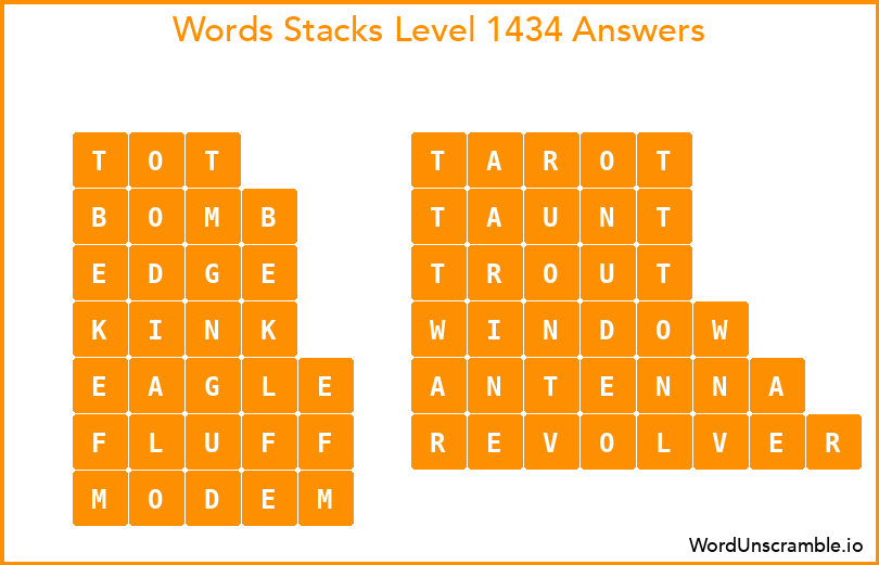 Word Stacks Level 1434 Answers