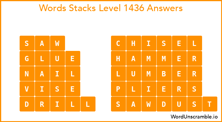 Word Stacks Level 1436 Answers
