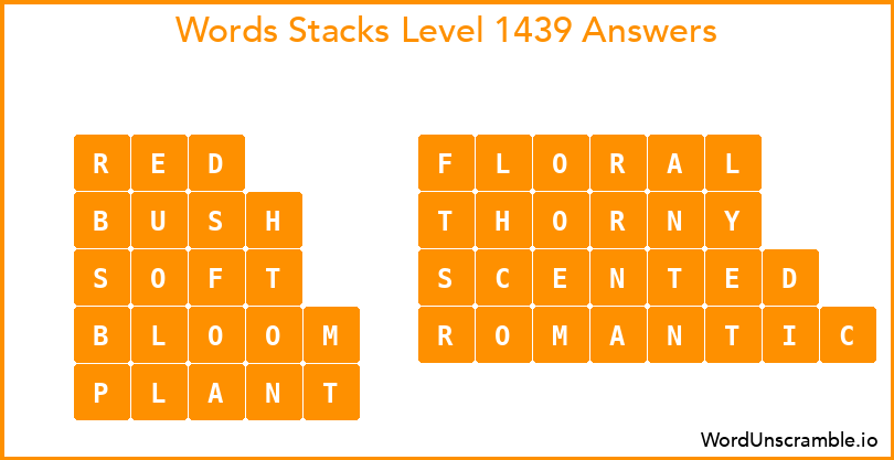 Word Stacks Level 1439 Answers