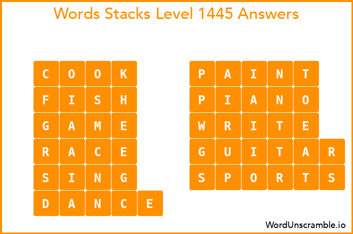 Word Stacks Level 1445 Answers