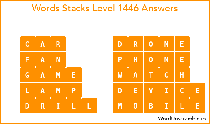 Word Stacks Level 1446 Answers