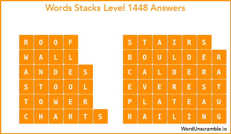Word Stacks Level 1448 Answers