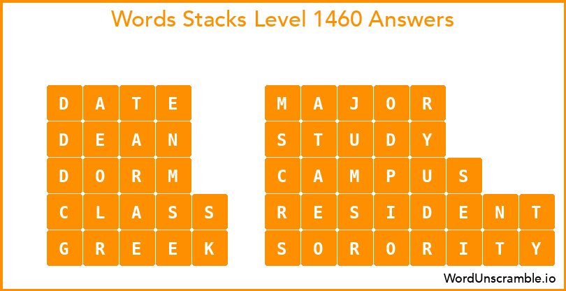 Word Stacks Level 1460 Answers
