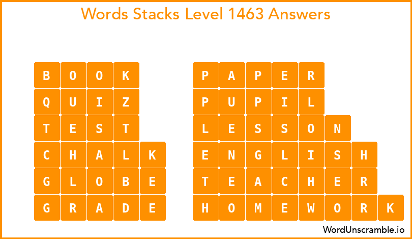 Word Stacks Level 1463 Answers